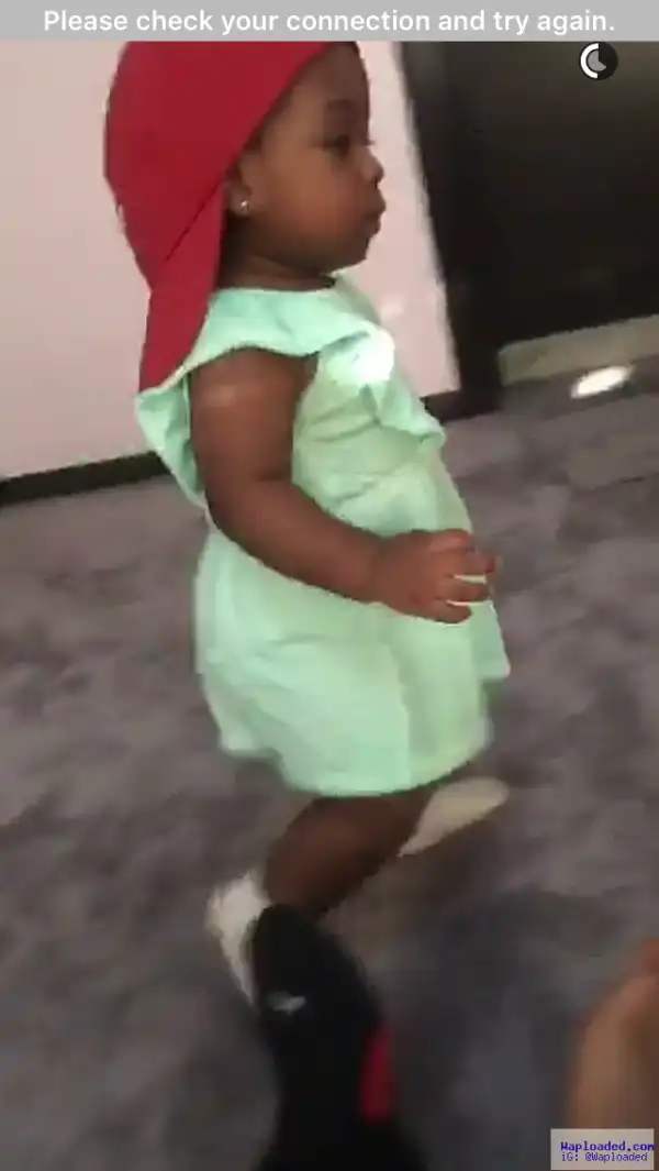 Photos: Davido’s Daughter Shows Off Swag As She Rocks Her Dad’s Baseball Cap